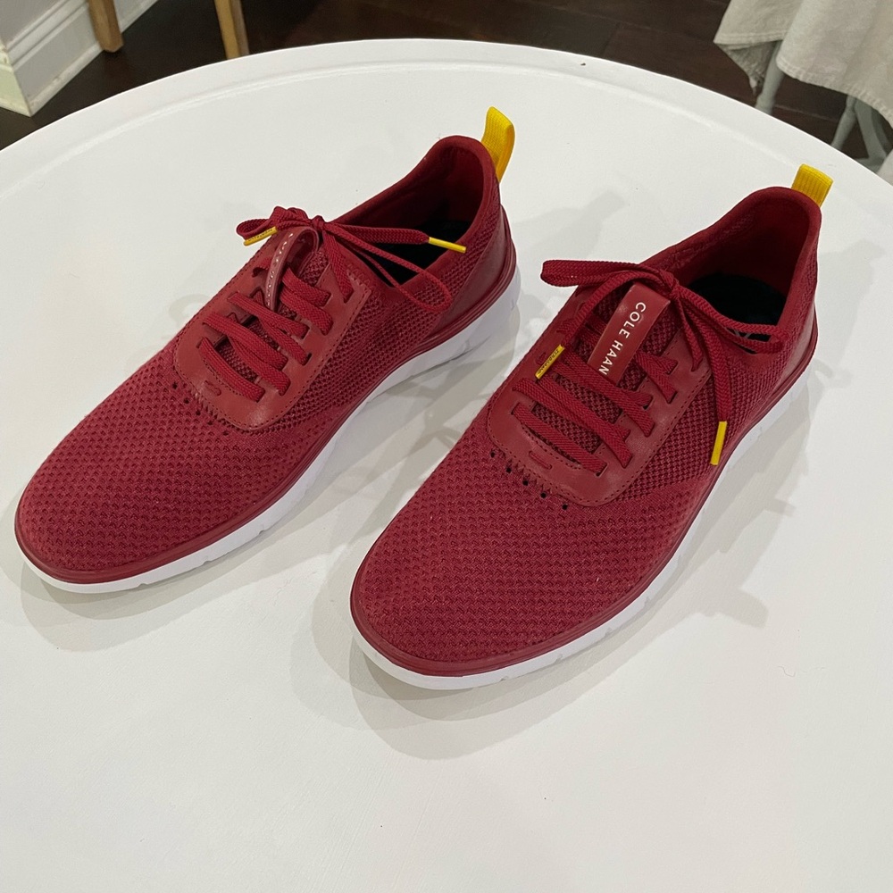 Cole Haan Generation Zerogrand Stitchlite Sneakers- Mens- Size 9.5- Red Yellow